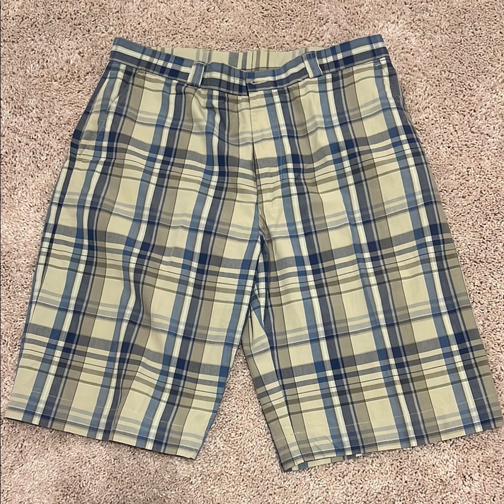 Lacoste Men's Plaid Shorts - Blue and Tan